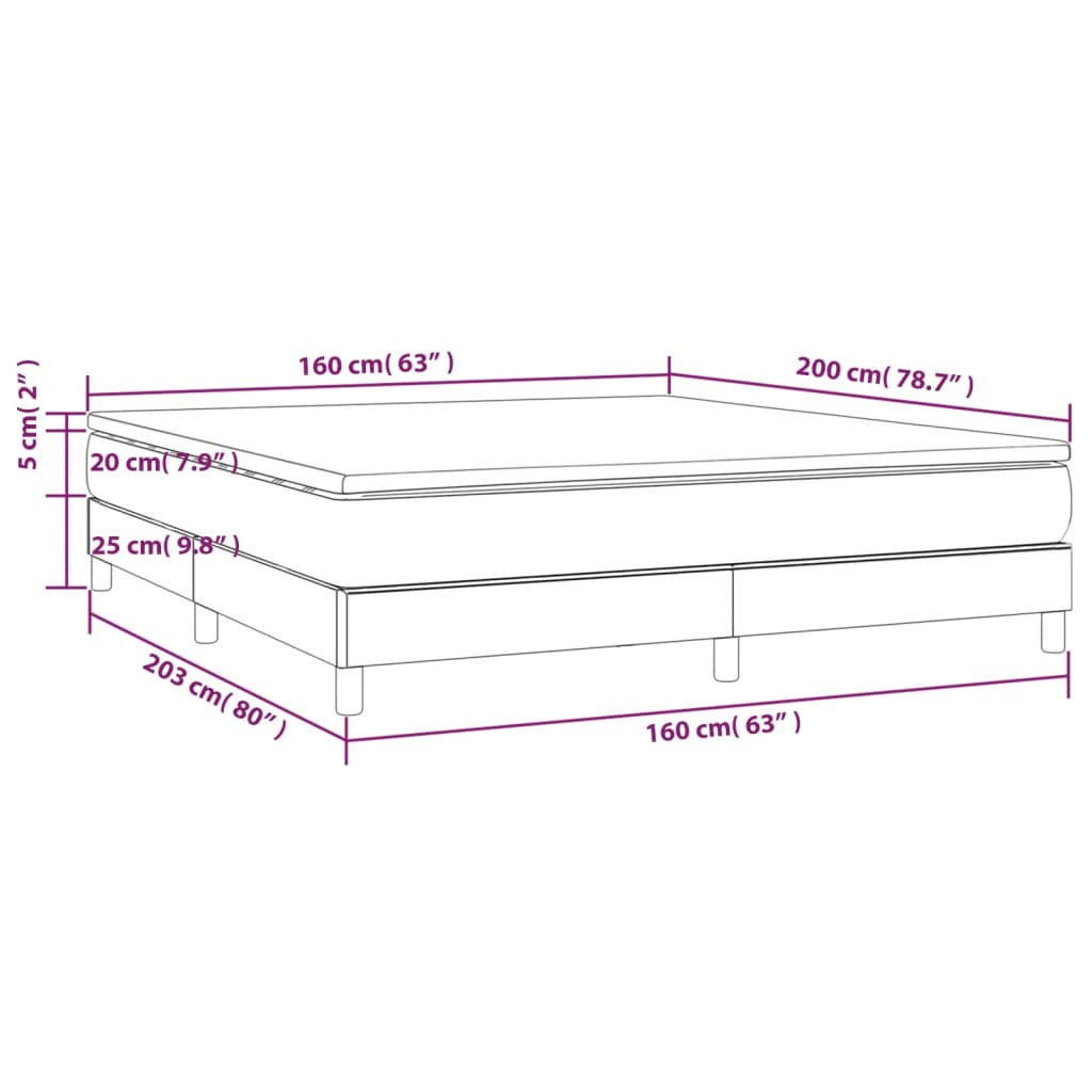 Bed slatted base with mattress Cream 160x200 cm Fabric