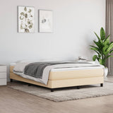 Bed slatted base with mattress Cream 160x200 cm Fabric