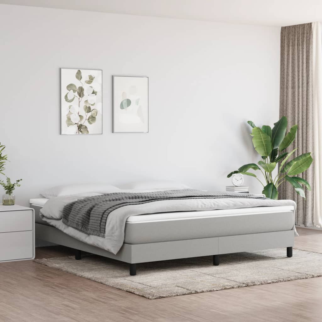 Sommier à lattes de lit avec matelas Gris clair 180x200cm Tissu