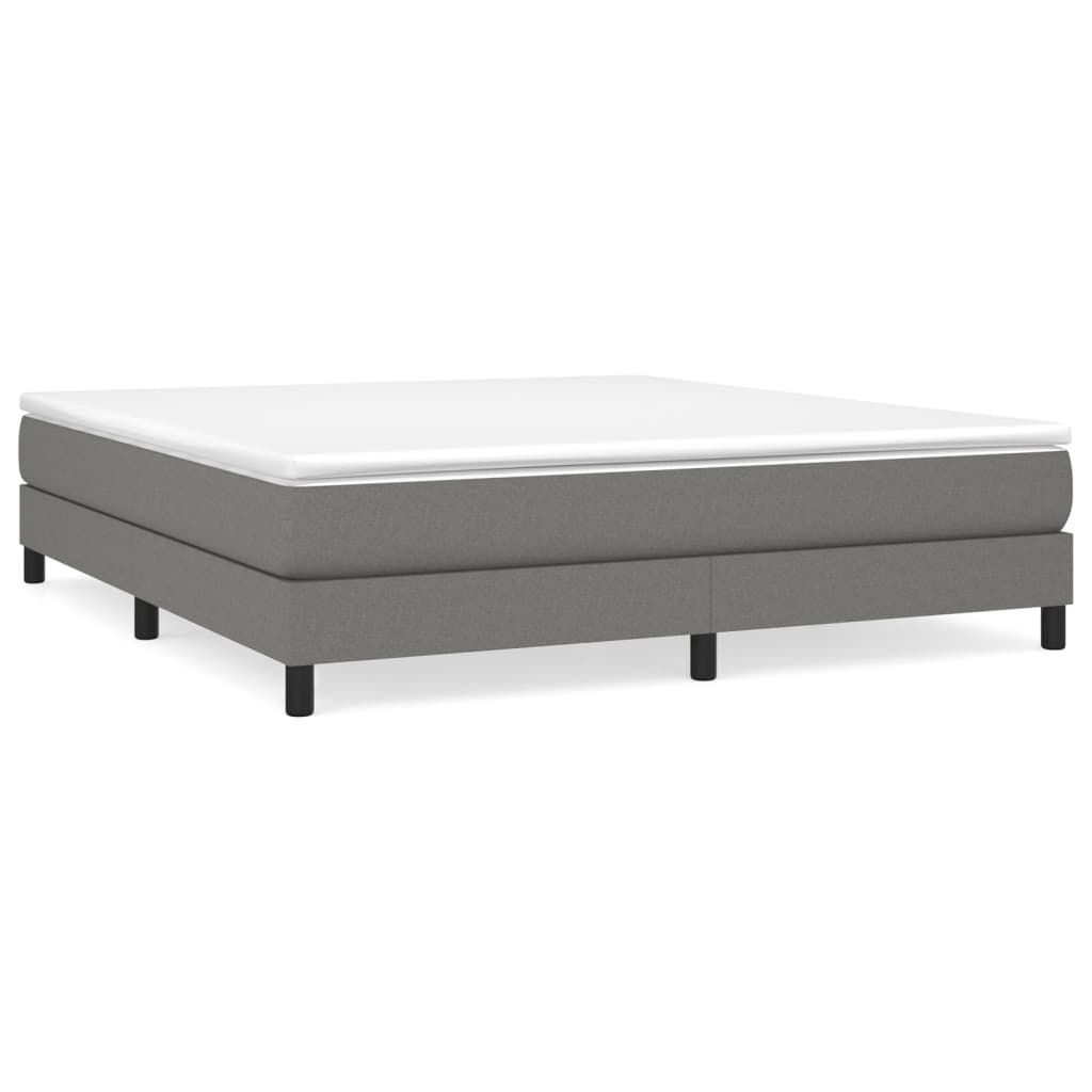 Slatted bed base with mattress Dark grey 180x200cm Fabric