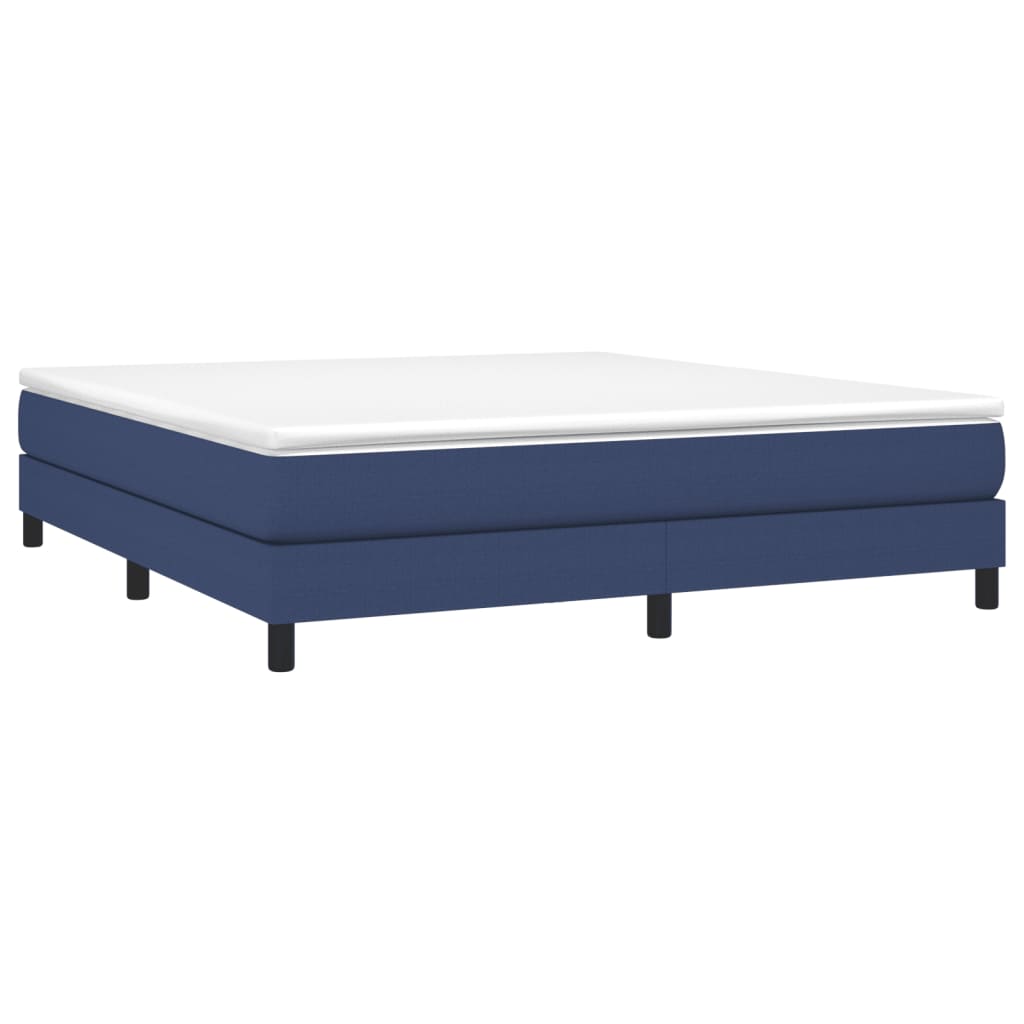 Slatted bed base with mattress Blue 180x200 cm Fabric