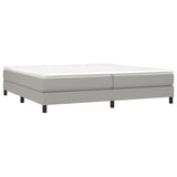 Sommier à lattes de lit avec matelas Gris clair 200x200cm Tissu