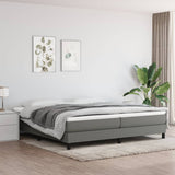 Slatted bed base with mattress Dark grey 200x200cm Fabric