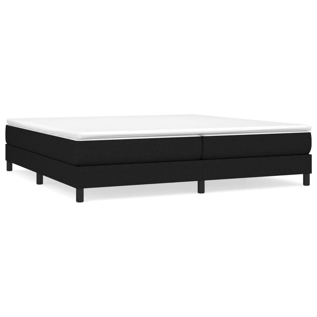 Sommier à lattes de lit avec matelas Noir 200x200 cm Tissu