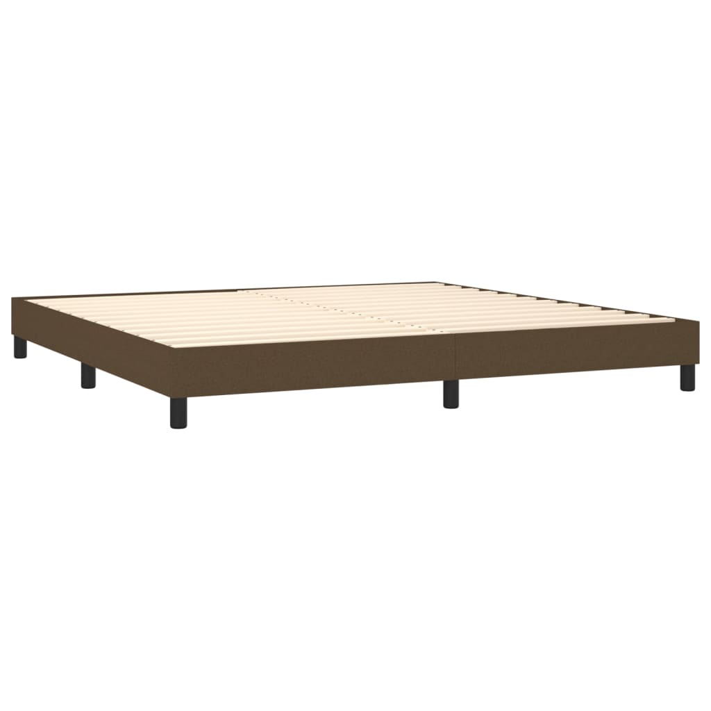 Slatted bed base with mattress Dark brown 200x200 cm