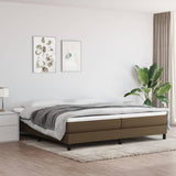 Slatted bed base with mattress Dark brown 200x200 cm