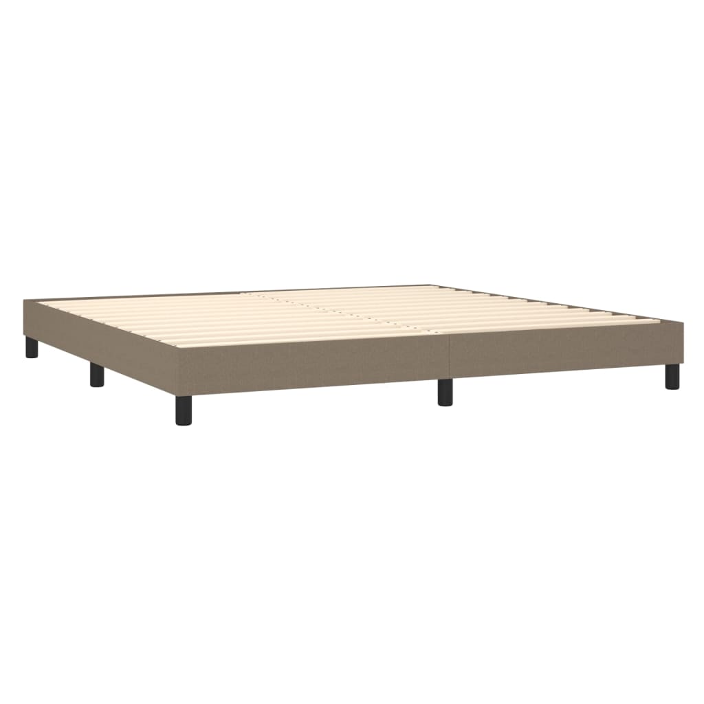 Sommier à lattes de lit avec matelas Taupe 200x200 cm Tissu