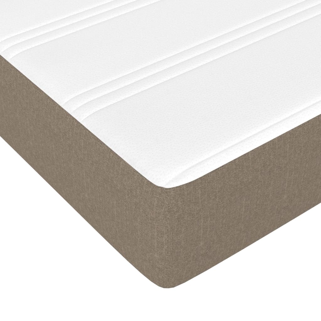 Slatted bed base with mattress Taupe 200x200 cm Fabric