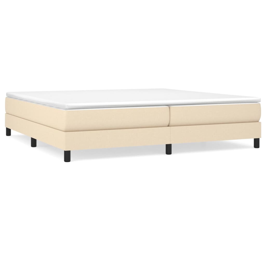 Sommier à lattes de lit avec matelas Crème 200x200 cm Tissu