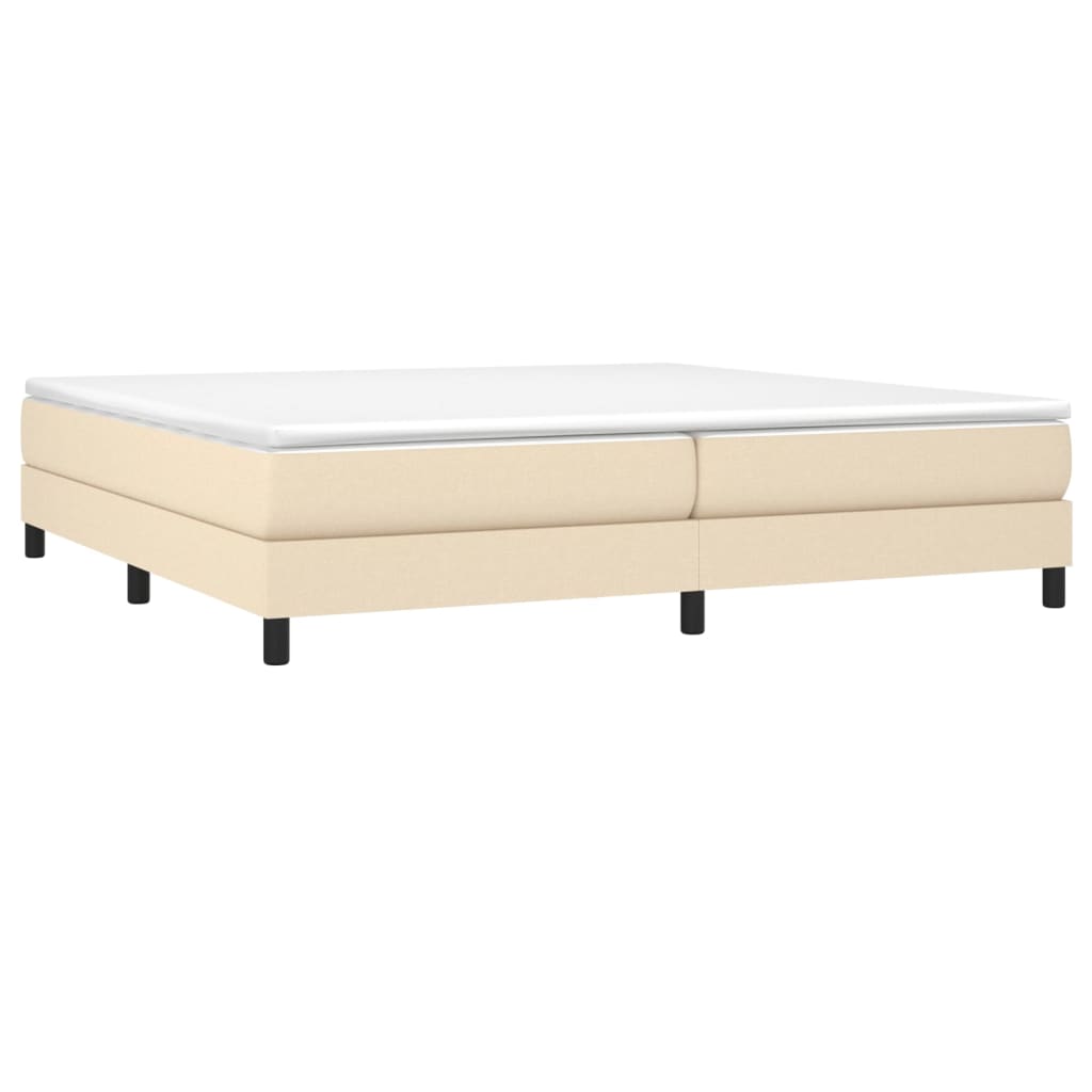 Sommier à lattes de lit avec matelas Crème 200x200 cm Tissu