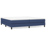 Slatted bed base with mattress Blue 200x200 cm Fabric