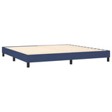 Slatted bed base with mattress Blue 200x200 cm Fabric