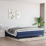 Slatted bed base with mattress Blue 200x200 cm Fabric