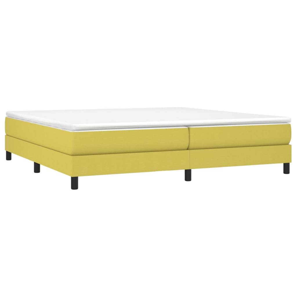 Sommier à lattes de lit avec matelas Vert 200x200 cm Tissu