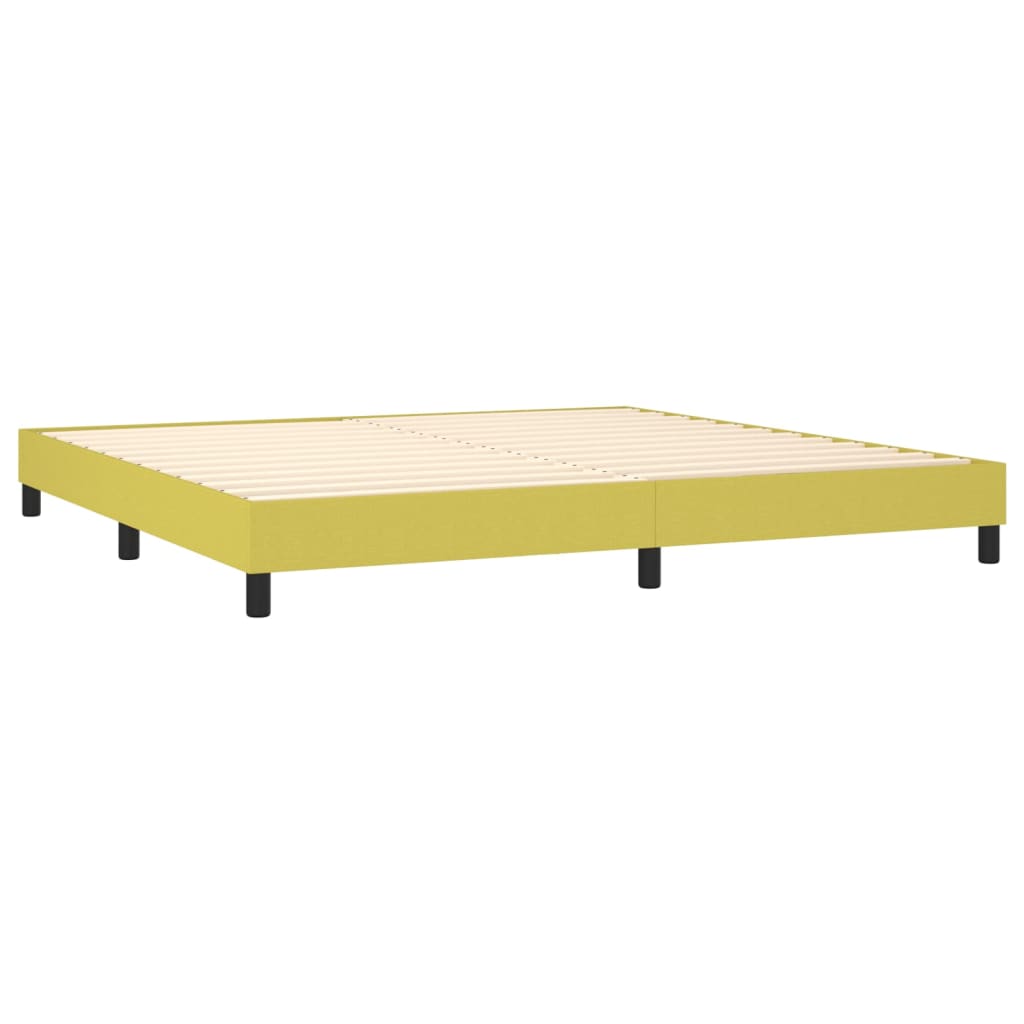 Sommier à lattes de lit avec matelas Vert 200x200 cm Tissu