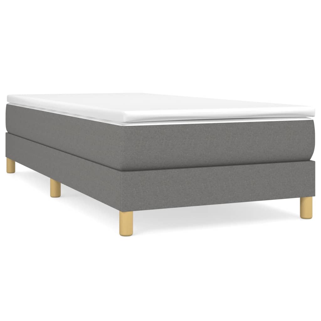 Sommier à lattes de lit avec matelas Gris foncé 80x200 cm Tissu