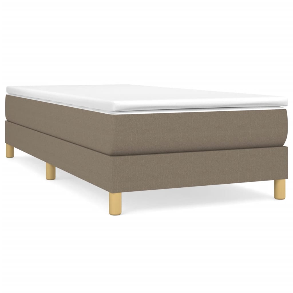 Slatted bed base with mattress Taupe 80x200 cm Fabric