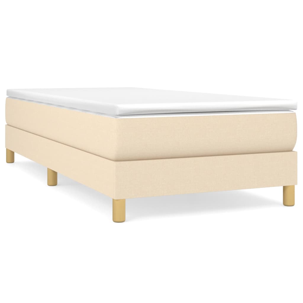 Sommier à lattes de lit avec matelas Crème 80x200 cm Tissu