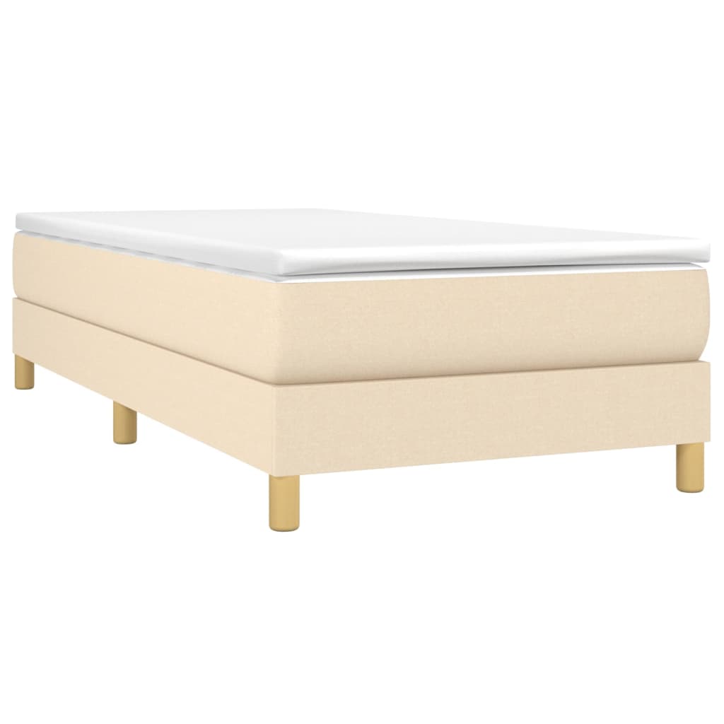 Sommier à lattes de lit avec matelas Crème 80x200 cm Tissu