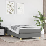 Slatted bed base and mattress Dark grey 90x190 cm Fabric