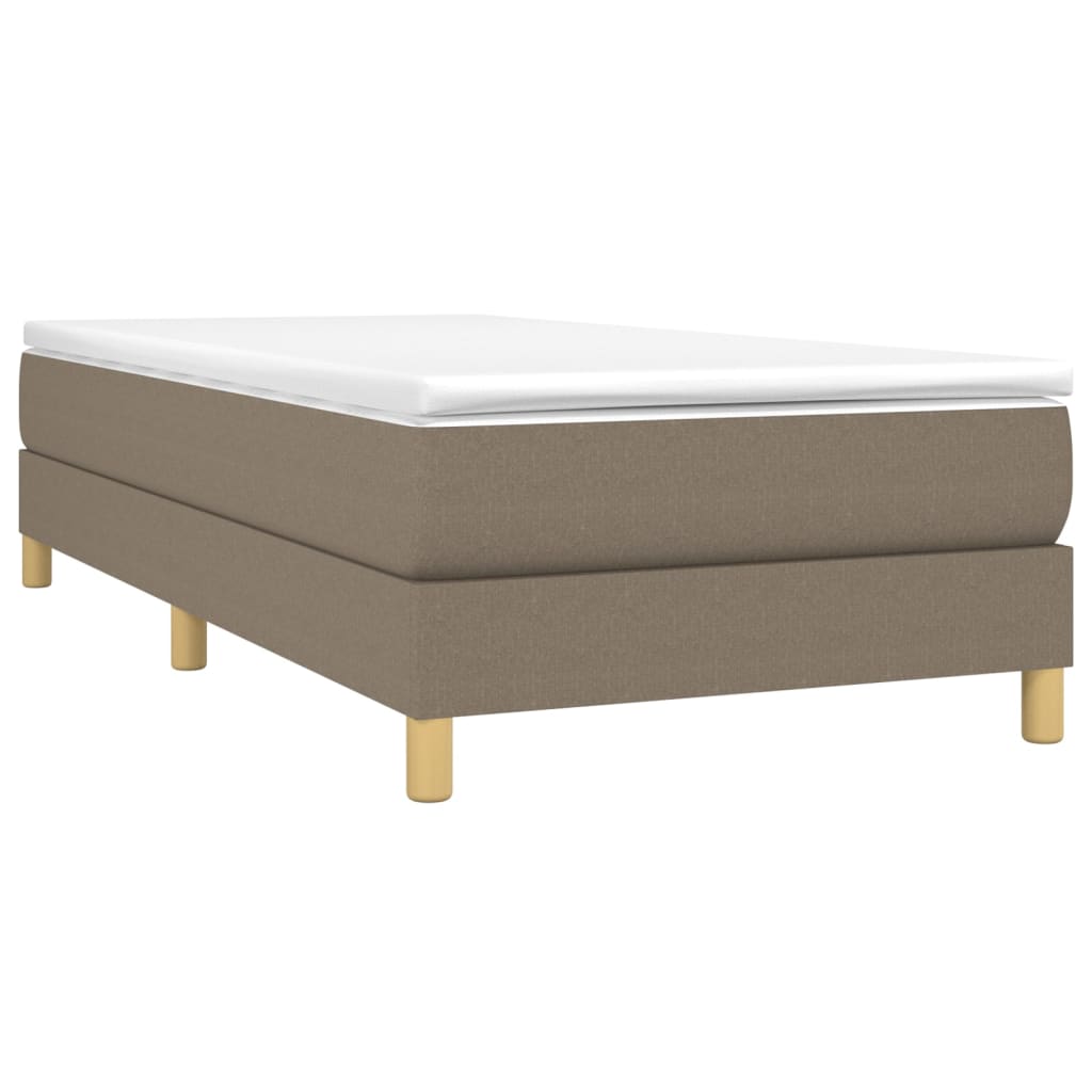 Slatted bed base with mattress Taupe 90x190 cm Fabric