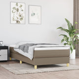 Slatted bed base with mattress Taupe 90x190 cm Fabric