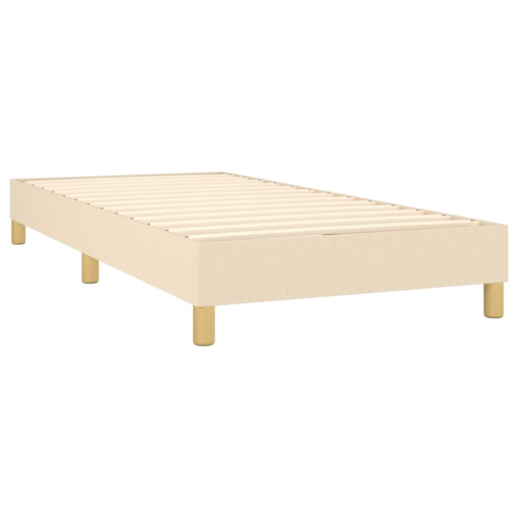 Bed slatted base and mattress Cream 90x190 cm Fabric