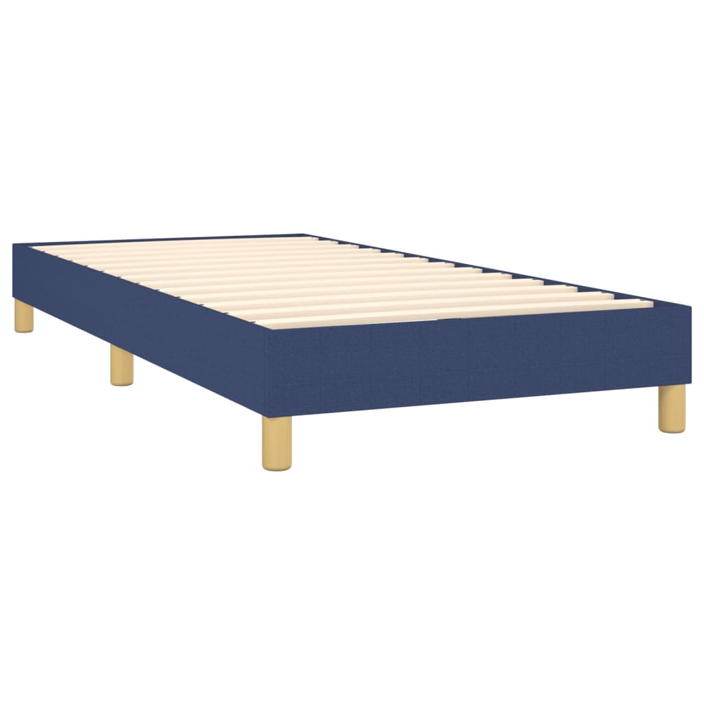 Slatted bed base with mattress Blue 90x190 cm Fabric