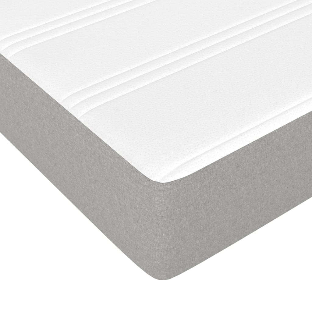 Sommier à lattes de lit avec matelas Gris clair 90x200 cm Tissu