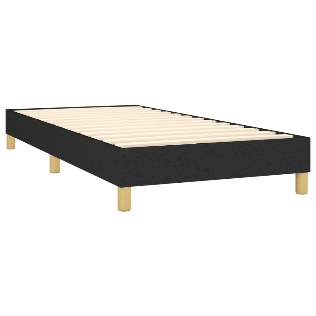 Slatted bed base with mattress Black 90x200 cm Fabric