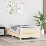 Bed slatted base with mattress Cream 90x200 cm Fabric