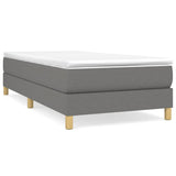 Sommier à lattes de lit avec matelas Gris foncé 100x200cm Tissu