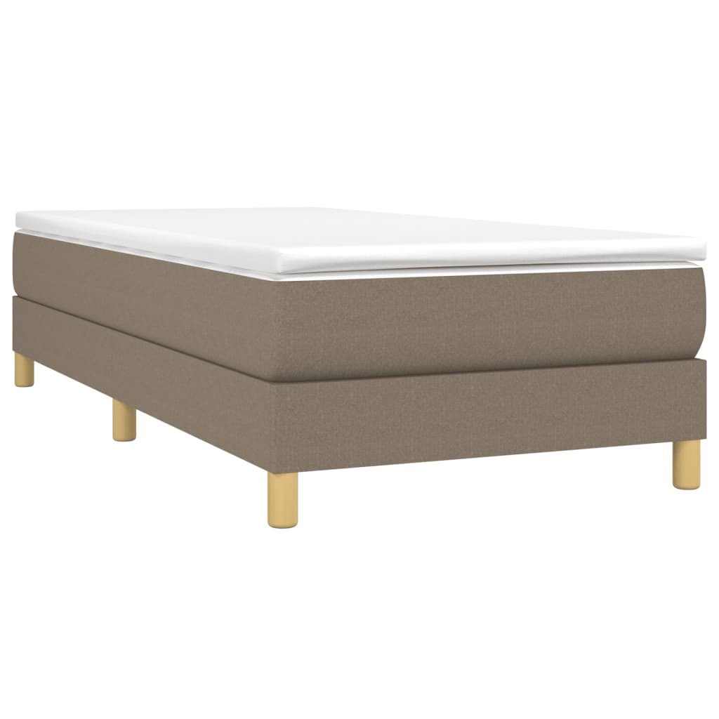 Slatted bed base with mattress Taupe 100x200 cm Fabric