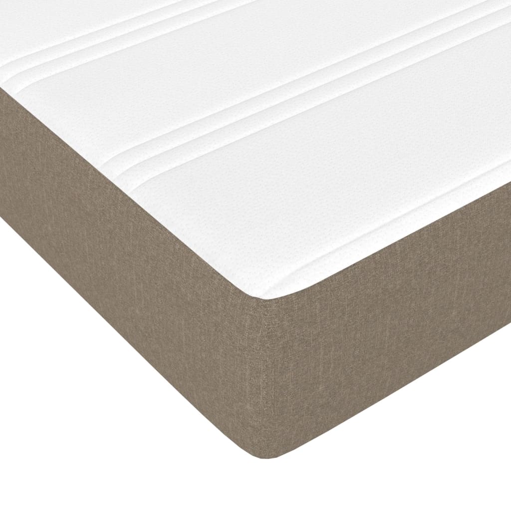 Slatted bed base with mattress Taupe 100x200 cm Fabric