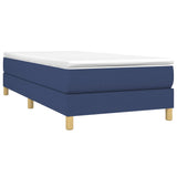 Slatted bed base with mattress Blue 100x200 cm Fabric