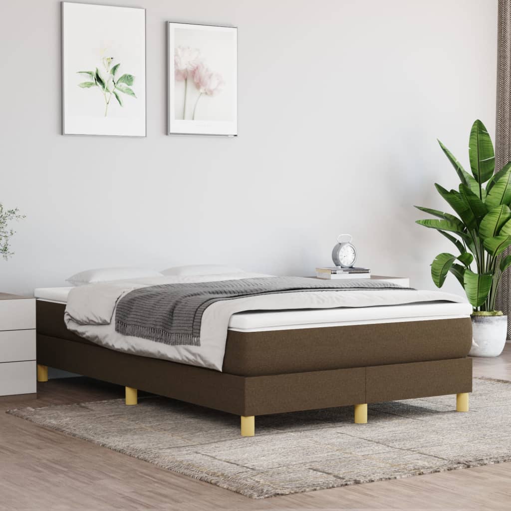 Slatted bed base with mattress Dark brown 120x200 cm