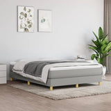 Slatted bed base with mattress Light grey 140x190cm Fabric