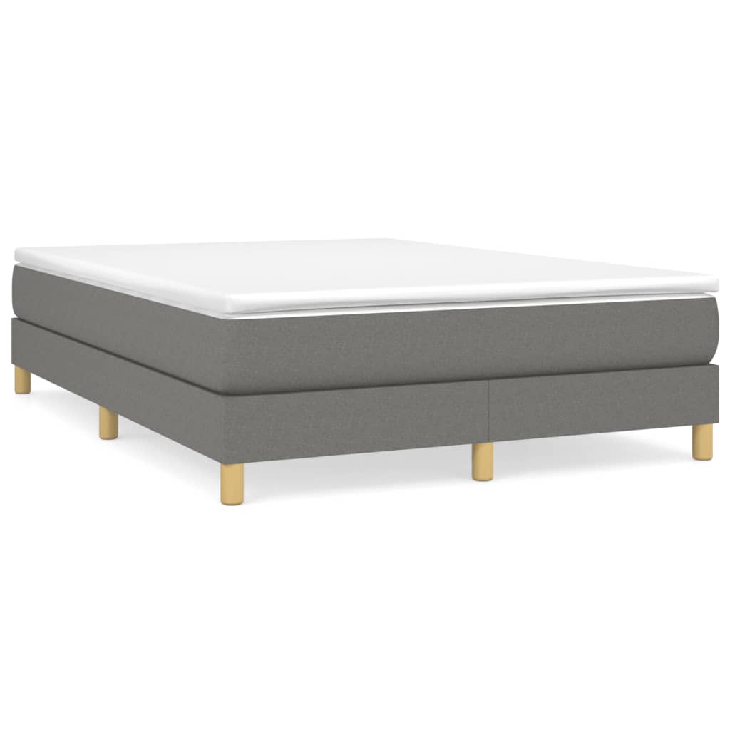 Sommier à lattes de lit avec matelas Gris foncé 140x190cm Tissu