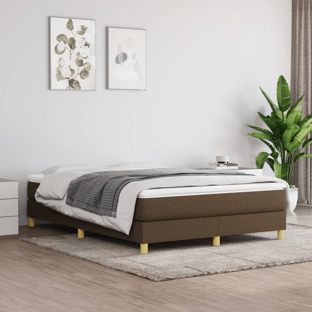 Slatted bed base with mattress Dark brown 140x190 cm