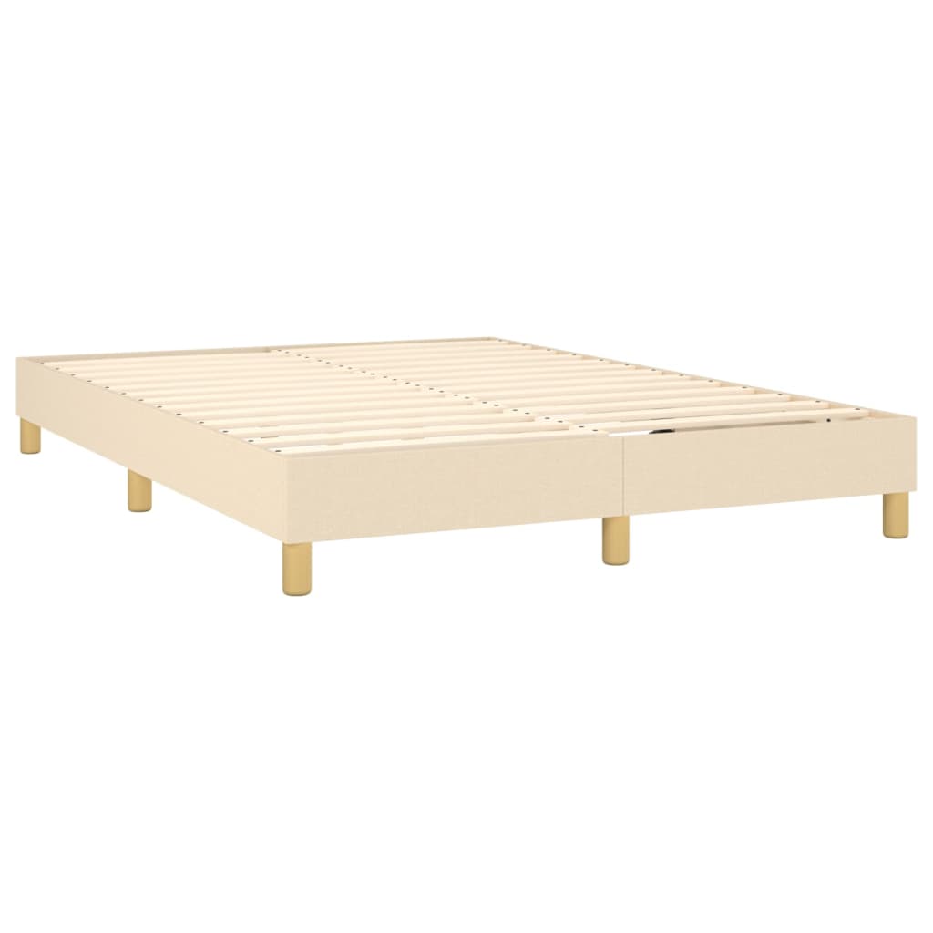 Bed slatted base with mattress Cream 140x190 cm Fabric