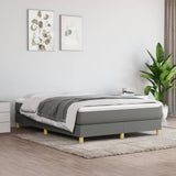 Slatted bed base with mattress Dark grey 140x200cm Fabric