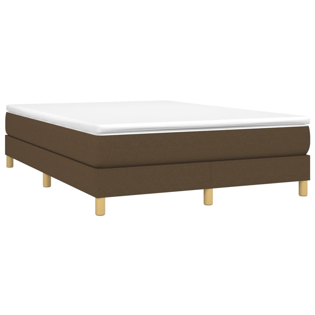 Slatted bed base with mattress Dark brown 140x200 cm