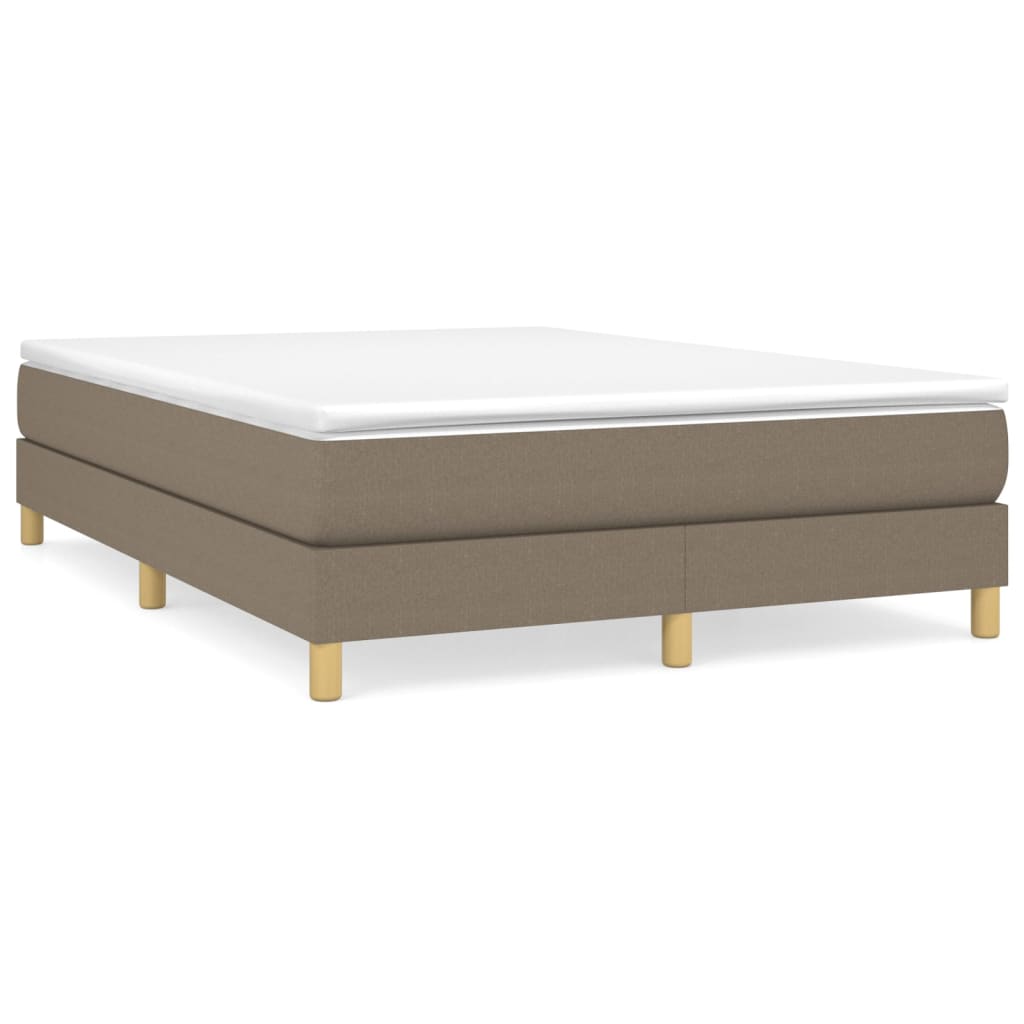 Slatted bed base with mattress Taupe 140x200 cm Fabric