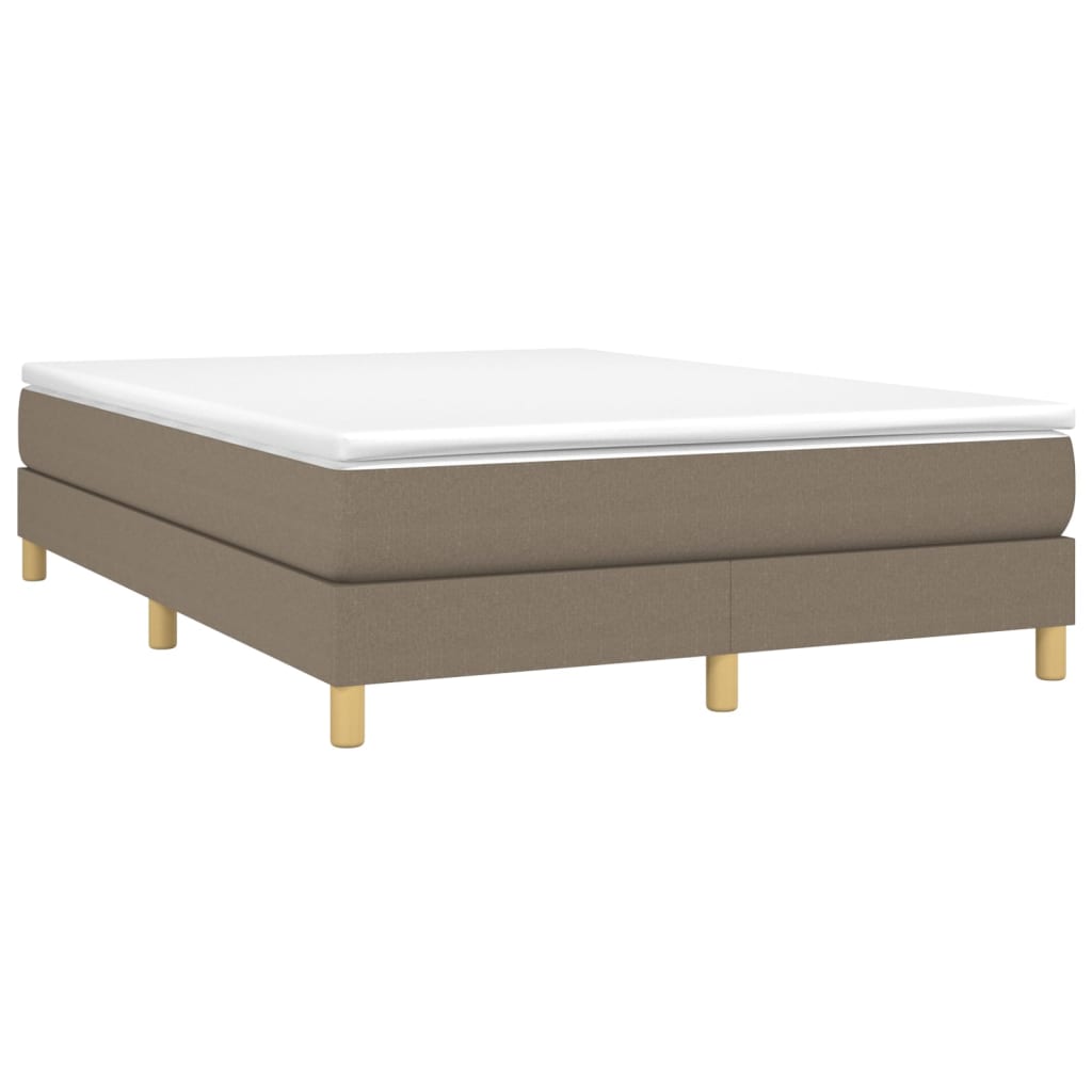 Slatted bed base with mattress Taupe 140x200 cm Fabric