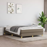 Slatted bed base with mattress Taupe 140x200 cm Fabric