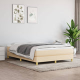 Bed slatted base with mattress Cream 140x200 cm Fabric