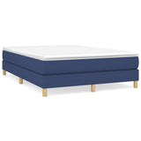 Slatted bed base with mattress Blue 140x200 cm Fabric