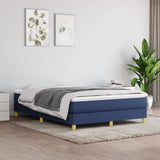 Slatted bed base with mattress Blue 140x200 cm Fabric