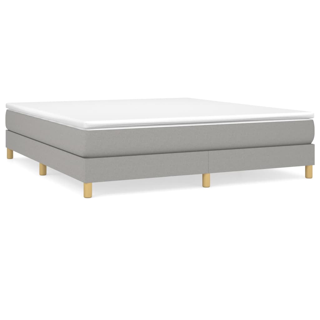 Sommier à lattes de lit avec matelas Gris clair 160x200cm Tissu