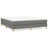 Sommier à lattes de lit avec matelas Gris foncé 160x200cm Tissu